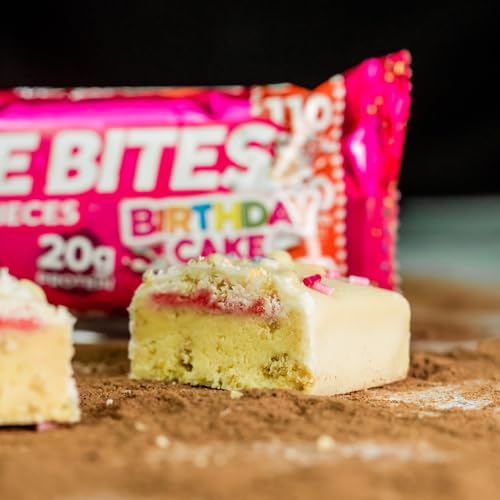 Battle Bites High Protein and Low Carb/Sugar Bars 12 x 62 g - Birthday Cake