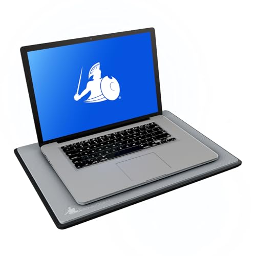 DefenderShield Laptop Pad for EMF Protection – DefenderPad EMF Blocker Pad that Protects from Heat, Battery & Wireless RF Emissions – Durable, Non-Slip Design for Laptops Up to 17” (Gray)