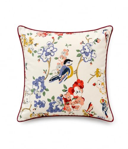 Image of Cotton Cushion Covers 16x16 Inch - Hand Block Floral Print Pillow Covers for Sofa, Couch & Bedroom (Pack of 5) (Grey White)