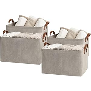 StorageWorks Storage Baskets for Shelves with Metal Frame, Organizing Basket, Shelf Baskets, Brown and Beige, 4-Pack StorageWorks Storage Baskets for Shelves with Metal Frame Organizing Basket Shelf Baskets Brown and Beige 4 Pack
