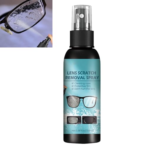 Spray Limpiador de Lentes Gafas,Líquido de Reparación de Cristales,Líquido Limpiador de Lentes,Spray De Limpieza De Gafas,Spray de Eliminación de Arañazos de Lentes 100ML
