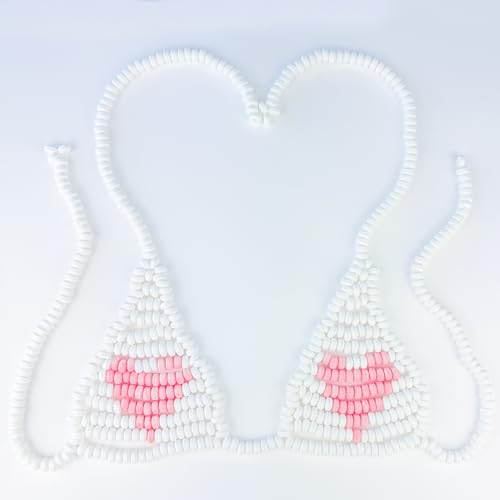 sugar tease Candy Hearts Bra One Size Fits All Reinforced String Design for Women White