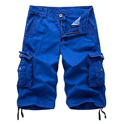Nzwiluns Cargo Shorts For Men Relaxed Fit Outdoor Work Casual Shorts Summer Beach Shorts For Men Hiking Fishing Traveling Blue #TOP25