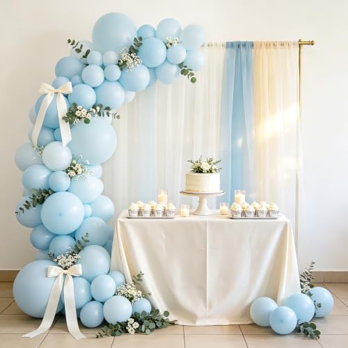 Image of 108Pcs Double Stuffed Blue Balloon Garland Arch Kit