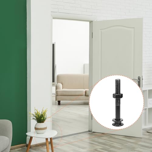 QUARKZMAN M10x75mm Vierkant Hals Schlossschrauben mit Muttern & Unterlegscheiben, 12Set 304 Edelstahl Rundkopf Vierkant Hals Coach Bolzenschrauben, Schwarz