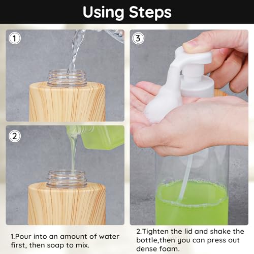 Image of Segbeauty Foaming Soap Dispenser Pump Bottles, 2 Pack of 16.9oz Refillable Plastic Container for Liquid Soap, 500ml Clear Press Foam Hand Soap Dispenser for Modern Bathroom Kitchen Farmhouse Decor