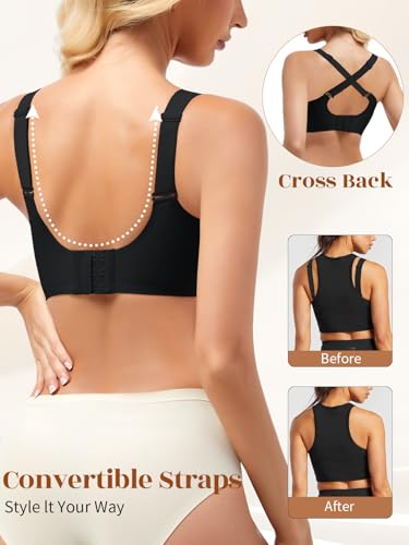 Wireless Bras for Women with Support V Mesh No Underwire Everyday Bras Full Coverage Push Up Bralette3
