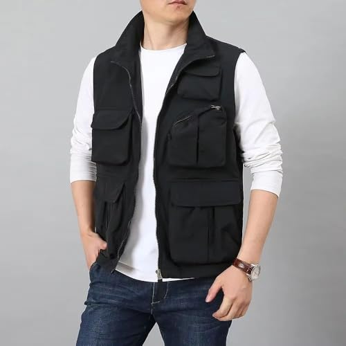 Chaleco de pesca para hombre de primavera verano con bolsillos exteriores 7