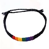 Gay Rainbow Sisters Bracelet Woven Black Thin Style