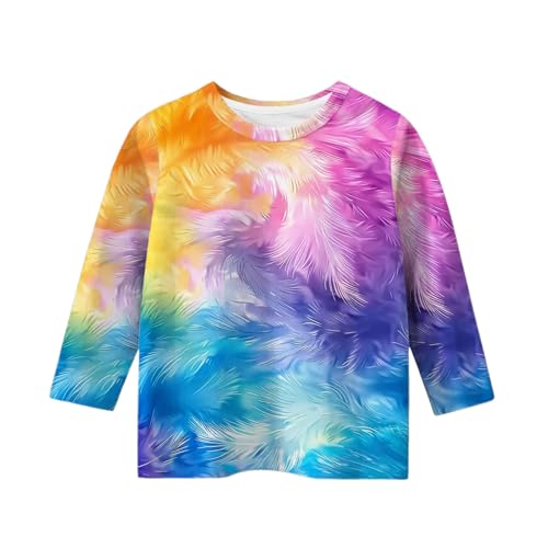 Girls Cute Flowers Print 3/4 Sleeve T Shirt Kids Summer Graphic Tops Loose Crewneck Pullover Casual Tees for 3-12 Years4