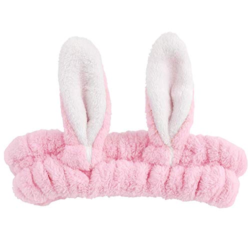 GEOOT Bunny Ears Spa Headbands,Wash Headband, Cute Rabbit Ear Washing Face Hairlace, Short Plush Facial Head Wrap (Pink) GEOOT Bunny Ears Spa Headbands,Wash Headband, Cute Rabbit Ear Washing Face Hairlace, Short Plush Facial Head Wrap (Pink)