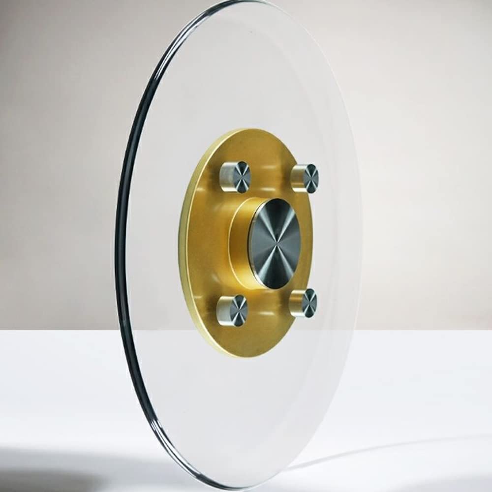 Plateau tournant de Table de 80 cm (30 Pouces), Plateau tournant Rond pour hôtel, Plateau tournant en Verre trempé Transparent, Base rotative à 360 °, Pas Facile à Incliner (Taille : 80 cm/3