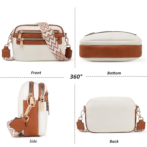 Image of TANTOMI Crossbody Bags for Women, 6-Pockets Cross Body Purse, Vegan Leather Handbags Shoulder Bag for Travel, Gifts for Women