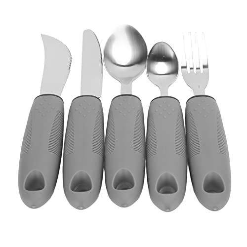 Utensili Adattivi per Tremori Alle Artrite e Parkinson, Set di Posate in Acciaio Inossidabile con Utensili Ponderati, Utensili per Mangiare Portatori di Handicap