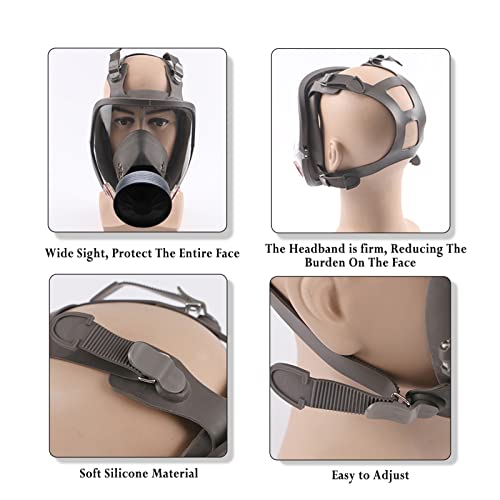 Full Face Respirаtor, Compatible With 40 Mm Filter Canister And Activated Carbon Air Filter For Industrial, Welding, Polishing, Chemical Handling, Painting #TOP4