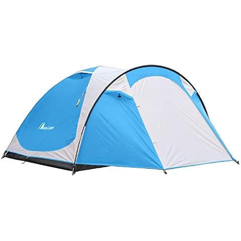 MOON LENCE Outdoor Camping Tent 3 to 4 Person Tent with Screen Room Double Doors & Double Layer Waterproof Design 2000MM Cover