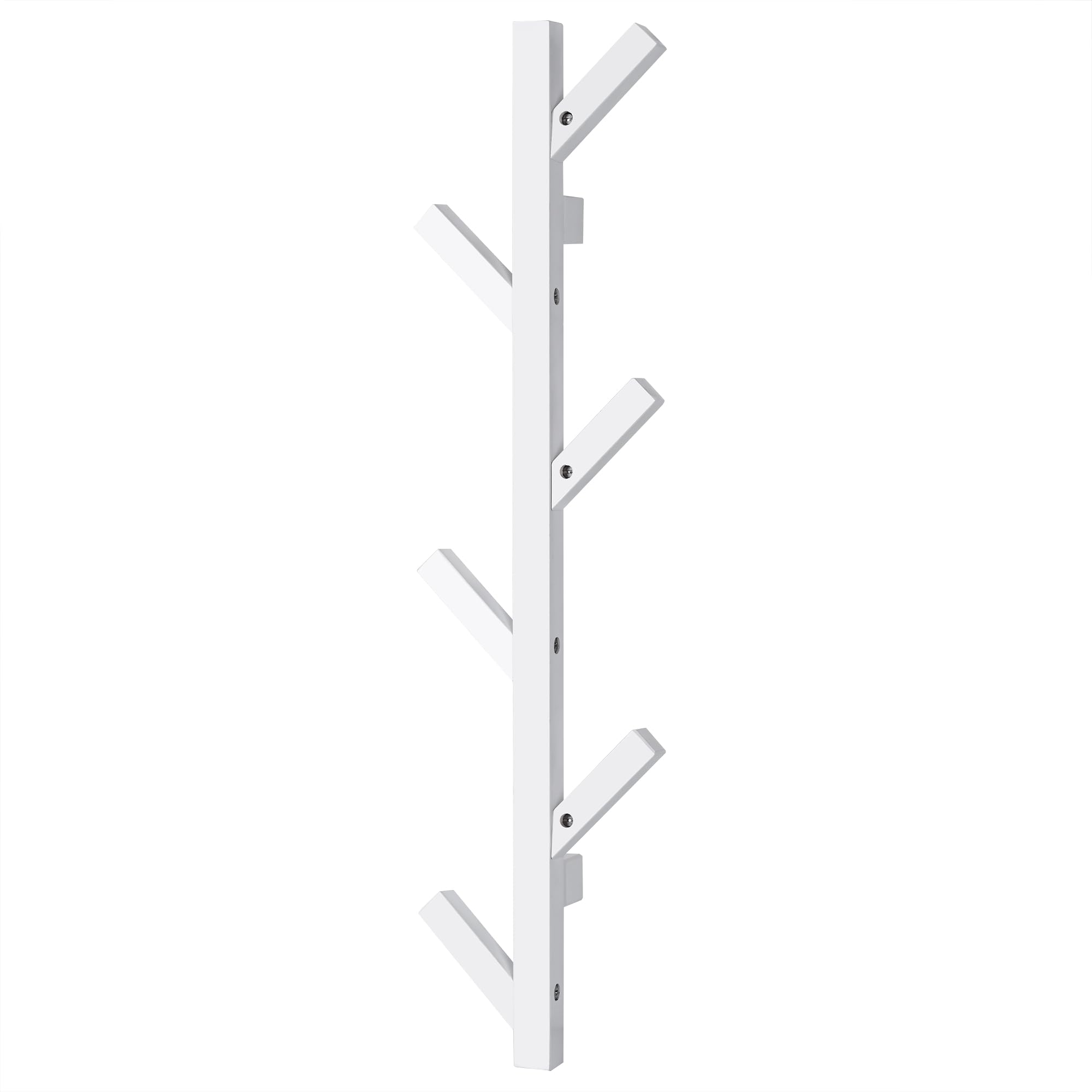 T-LOVENDO.ES Perchero de pared madera maciza de haya vertical 6 Ganchos. Moderno. Ideal recibidor, entrada, salón, dormitorio. Diseño moderno. (Blanco)
