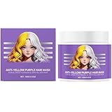 Anti-Gelbstich-Haarmaske, violette Feuchtigkeitsspülung, pflegt trockenes und strapaziertes Haar,...