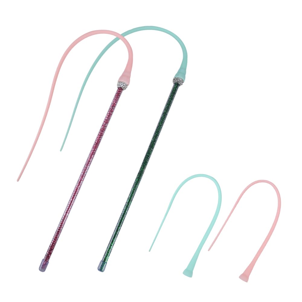 Cat Toy Wand, 2PCS Silicone Mice Tail Teaser Toys Interactive Cat Toys with 2 Replaceable Tail for Indoor Cats Kittens Chase Exercise