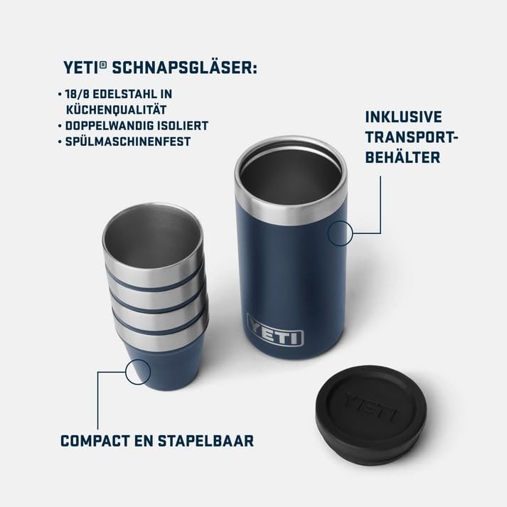 YETI Rambler Shot Glasses with Carrying Case, White, ONE - Image 2