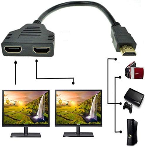 CMYDKOL HDMI Splitter Cable, Male to Dual Female 1 to 2 Out Adapter