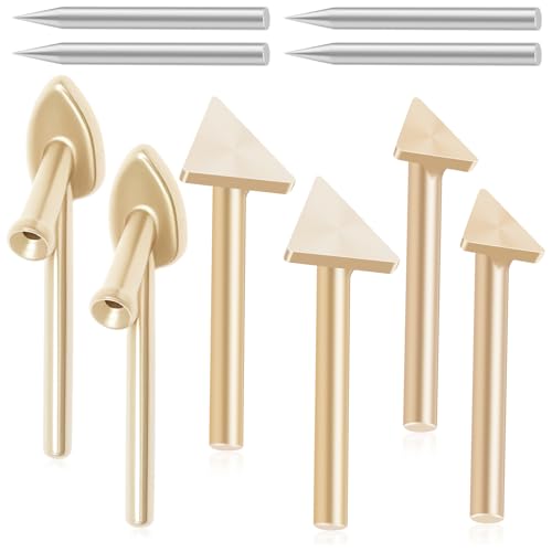 Image of 10Pcs Plastic Welding Tips, Soldering Iron Tips, Portable Triangular Copper Head Welder Accessories for Car Bumper Repair, Plastic Solder Boot Replacement Tips with a Storage Box