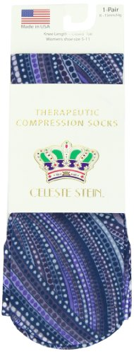 Image of Celeste Stein Therapeutic Graduated Women Compression Socks, Diabetic Socks For Womens, 8-15 mmHg For Regular Calf