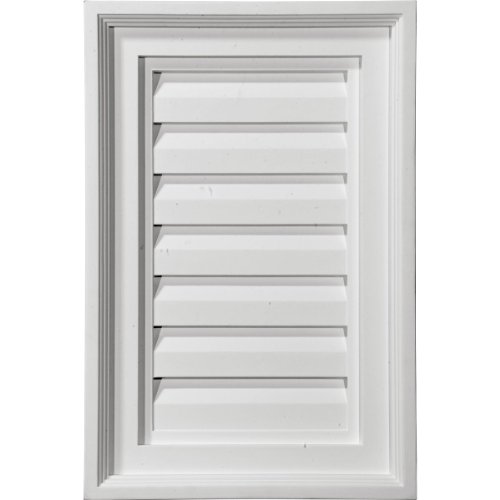 Ekena Millwork GVVE12x24F Vertical Urethane Gable Vent Louver, Functional, 12