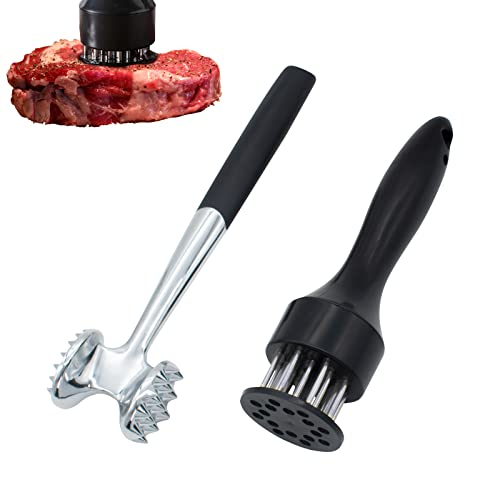 XIACIBDUS Alcadora de carne, 2 unidades, herramienta para ablandador de carne, herramienta y martillo de carne, mango resistente, mango para carne de vacuno, pollo, pescado, pechuga de pollo, filete Cover
