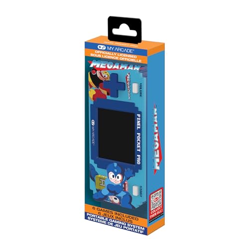 Megaman Pixel Player : Jeu vidéo sous Licence Officielle Megaman, Porte-clés d'arcade Portable, Jeux pour Enfants et Adultes
