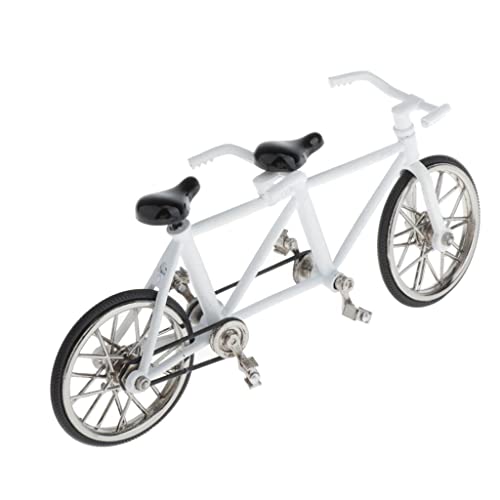Modelo tándem de metal hecho a mano escala 1:16 blanco para decoración 7