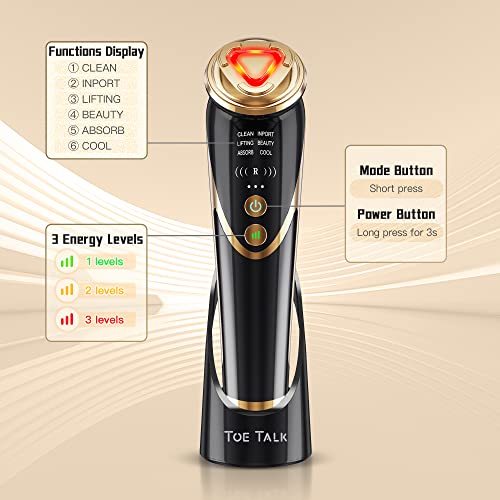 Toe Talk A1 PRO Radio Frequency Facial Machine With Ems - Anti-Aging Skin Tightening Rejuvenation Skin Care Eqipment Home Use,5 In 1 Light Therapy thumb #2