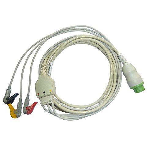 3 Lead ECG Cable Compatible with L&T(Planet 60,Star 5,Star 50) 12 Pin clip type.-picture-24