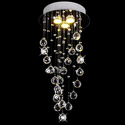 CRYSTA WORLDK9 Crystal Chandelier Modern Light Fixture(Warm White) (Design 14) L12/W12/H18