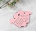 Baby is Coming Shower Favor Tags for Wine Botte - One Piece Shape - Set of 15 (Baby Pink)