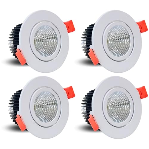 Image of D'Mak Moveble LED COB Light | Recessed LED Ceiling Light for Indoor Lighting | Warm White Color | Aluminium Body (4, 3 Watt)