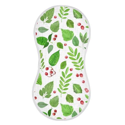 4 Pack Baby Burp Cloths, Soft Absorbent Burping Cloths for Babies, Cotton Milk Spit Up Rags, Large Size for Newborns, Baby Boys and Girls (Berry Grove Pattern)