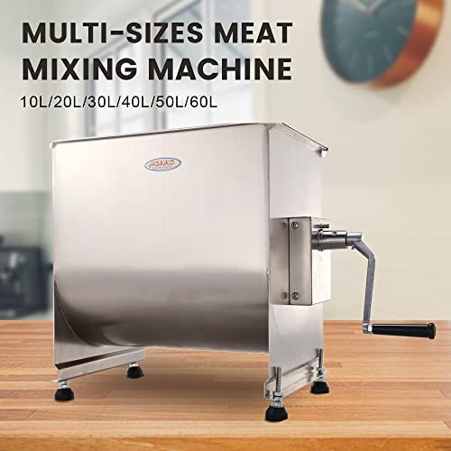 Hakka Stainless Steel Manual Meat Mixers 10Liter/20Lb Capacity Fixed Tank,Sausge Mixer Machine