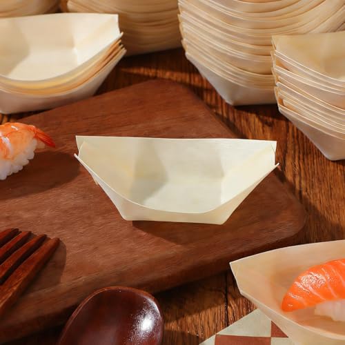 Botes desechables de madera para sushi 150 pcs miniatura 4