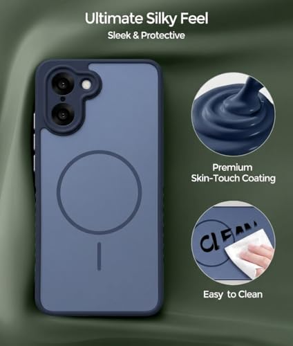 Image of VONZEE Matte Magnetic Case Compatible for OnePlus Nord CE 5 5G Wireless Charging Shockproof Anti-Scratch TPU PC Slim Fit Full Protection Phone Cover for OnePlus Nord CE 5 5G-Navy