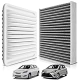 partszen 87139-07010 17801-21050 Engine and Cabin Air Filter Set Fit for Toyota Corolla Matrix