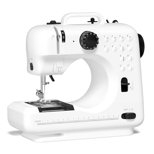 Verdanika Beginner Sewing Machine, 12 Built-in Stitches with Foot Pedal,