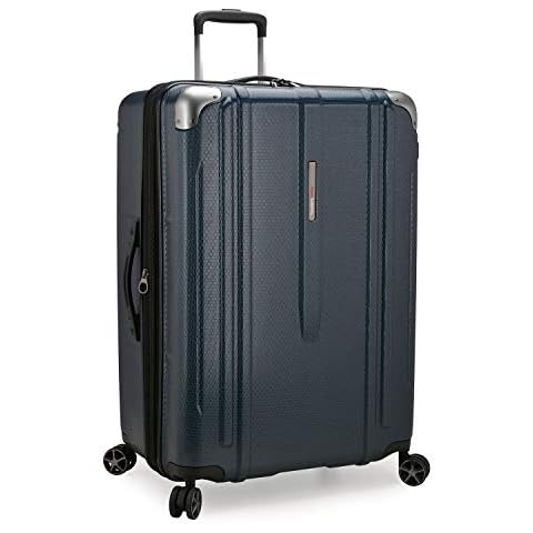 Traveler's Choice New London II Hardside Expandable Spinner Luggage, Navy, Checked-Large 29-Inch Cover