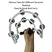YAYUZEST Half Moon Musical Tambourine Double Row Metal Jingles Hand Held Percussion Tambourines Musical Instrumen with Ergonomic Handle Grip for Adults Church KTV Party (White)