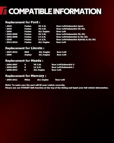 Image of Torchbeam Rear Brake Caliper Left for Ford 2009 2011-2012 Fusion, Ford 2010 Fusion 2.5L, Mazda 2008-2013 6, Ford 2006-2008 2010 Fusion 3.0L, Rear Left Caliper Replace # 18B5002