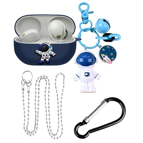For WF-1000XM5 用の ケース カバー シリコン 保護カバー 傷防止 落下防止 耐衝撃 装着充電可能 防水 防塵 創造性 宇宙飛行士 かわいい 人気 漫画 ソフトカバー ワイヤレスノイズキャンセリングイヤホン WF-1000XM5 対応 (A1