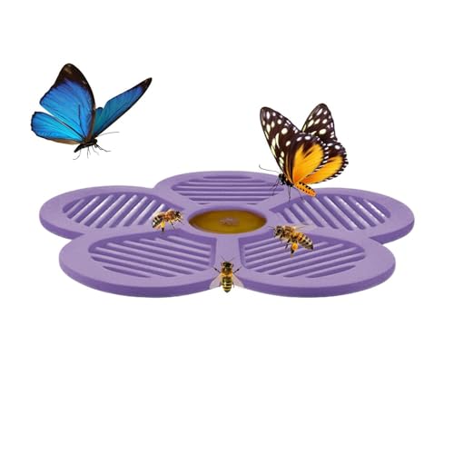 Floating Bee Station,7.6 Inch Flower Shape Island - Butterfly Watering Station,for Butterfly Yard Garden Pond Pool Farm Fountain