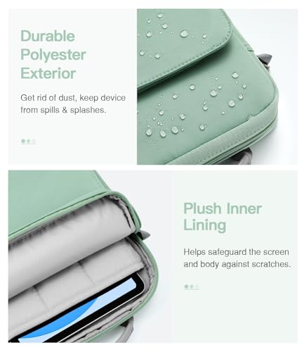 Image of MoKo 9-11 Inch Tablet Sleeve Bag Handle Carrying Case with Shoulder Strap Fits iPad Pro /Air /A16 11 inch,iPad 10th 10.9,i-Pad 9 /8 /7th 10.2,iPadAir 5 /4th 10.9,i-Pad 9.7,Tab S8 /S9 11 inch, Cyan