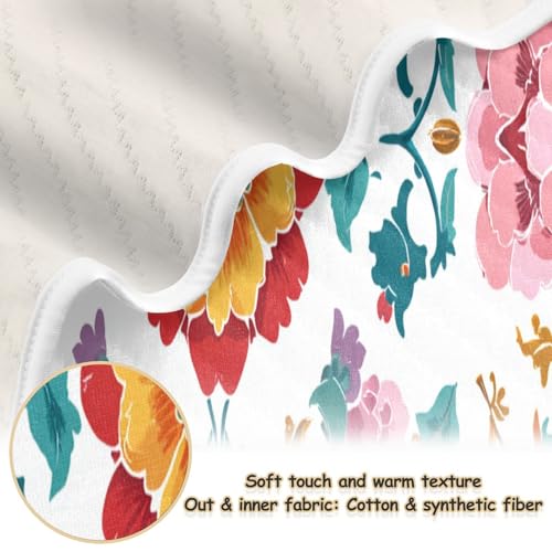 Kigai Colorful Flowers Baby Blanket for Boys Girls Swaddle Blankets Soft Cozy Receiving Blanket Nursery Crib Blankets for Toddler Newborn, 30 x 40 Inch2