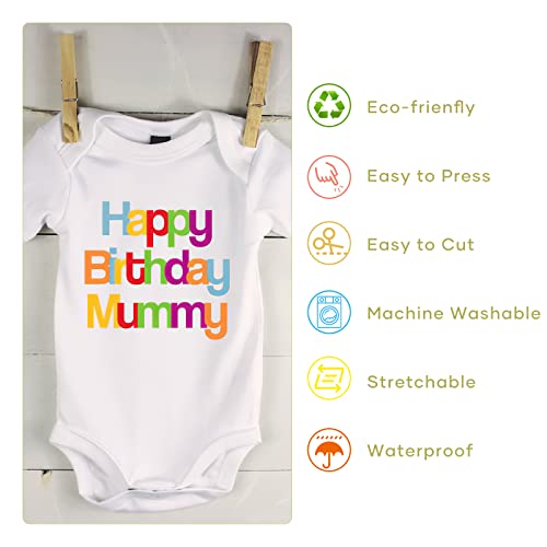 HTVRONT Pacote de vinil de transferência de calor – Pacote com 20 30,5 x 25,4 cm para camiseta – 18